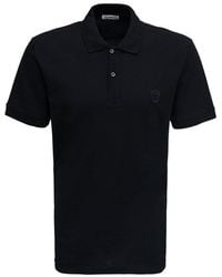 Alexander McQueen - Black Cotton Polo Shirt With Logo - Lyst