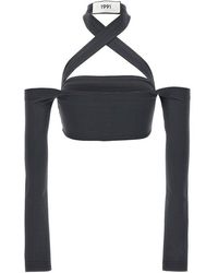 Dolce & Gabbana - Kim Cross-over Strap Cropped Top - Lyst