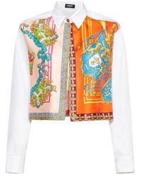 Versace Floral Printed Long-sleeved Shirt - Multicolour