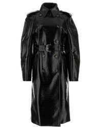Sportmax - Black Synthetic Leather Faggi Coat - Lyst