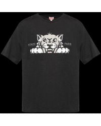 KENZO - Happy Tiger Printed Crewneck T-Shirt - Lyst