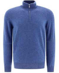Brunello Cucinelli - Cashmere Turtleneck Sweater With Zipper - Lyst