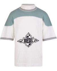 Save 21% White Mens T-shirts DIESEL T-shirts DIESEL Cotton Logo Embroidered Short-sleeved Polo Shirt in Blue,White,Black for Men 