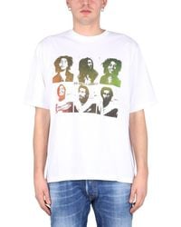 DSquared² - Bob Marley Printed Cotton Crewneck T Shirt - Lyst