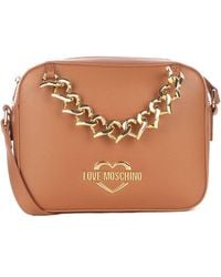 Love Moschino - Logo Plaque Chained Crossbody Bag - Lyst
