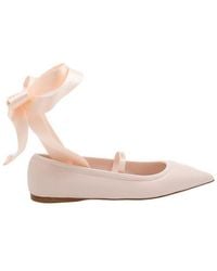 Ferragamo - Ankle Ribbon Ballet Flats - Lyst