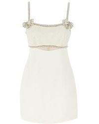 Self-Portrait - Crêpe Pearl Bow Mini' Dress - Lyst