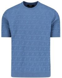 Fendi - Logo Detailed Crewneck Knitted Jumper - Lyst