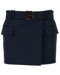 Balmain - Short Wool Low-rise Skirt - Lyst