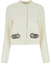 Lanvin - Embroidered Detailed Buttoned Cardigan - Lyst