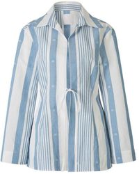 Givenchy - Striped Long-sleeved Blouse - Lyst