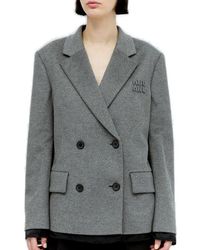 Miu Miu - Double-breasted Tailored Suit Jacket - Lyst