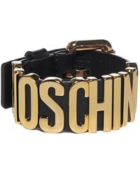 Moschino - Logo Leather Bracelet - Lyst