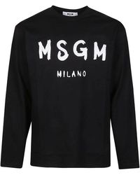 MSGM - Logo Print Long Sleeve T-shirt - Lyst