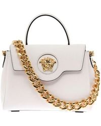 Versace - Woman's La Medusa White Leather Handbag - Lyst
