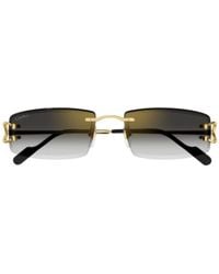 Cartier - Rectangular Frame Sunglasses - Lyst