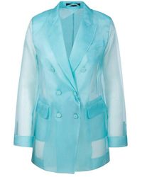Max Mara - Negra Double-Breasted Sheer Blazer - Lyst