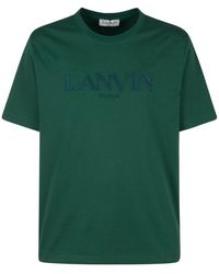 Lanvin - Logo Embroidered Crewneck T-shirt - Lyst