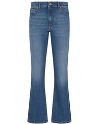 Valentino - Vlogo Detailed Flared Jeans - Lyst