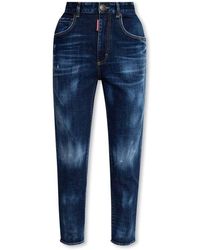DSquared² - ‘High Waist Cropped Twiggy’ Jeans - Lyst
