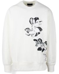 Y-3 - Floral Printed Crewneck Sweatshirt - Lyst