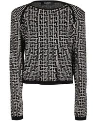 Balmain - Monogram Knit Sweater - Lyst