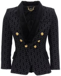 Elisabetta Franchi - Double-breasted Buttoned Blazer - Lyst