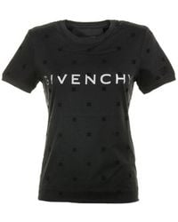 Givenchy - All-over Logo Motif Patch Mesh Shirt - Lyst