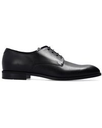 Emporio Armani - Round Toe Lace-up Derby Shoes - Lyst