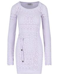 The Attico - Open-knit Ribbed Hem Mini Dress - Lyst