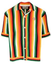 Casablancabrand - Logo Patch Striped Towelling Shirt - Lyst