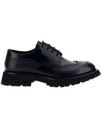 Alexander McQueen - Leather Brogue Derby Shoes - Lyst