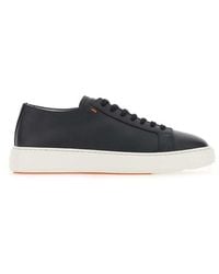 Santoni - Round Toe Lace-Up Sneakers - Lyst