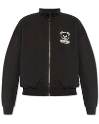 Moschino - Teddy-bear-motif High-neck Zipped Sweatshirt - Lyst