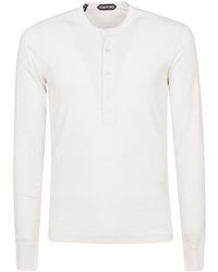 Tom Ford - Long Sleeve Henley T-shirt - Lyst