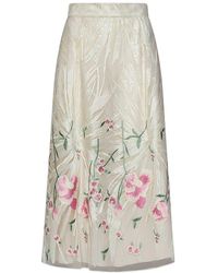 Elie Saab - Floral Embroidered High Waist Skirt - Lyst