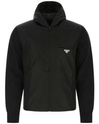 Prada - Logo Hooded Jacket - Lyst
