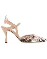 Fendi - Sequin-embellished High-heeled Slingback Sandals - Lyst