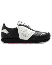 Emporio Armani - Logo-embroidered Lace-up Sneakers - Lyst