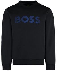 BOSS - Logo Printed Crewneck Sweatshirt - Lyst