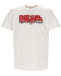 DIESEL - Logo Printed Crewneck T-shirt - Lyst