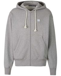 Acne Studios - Face Logo Patch Zipped Hoodie - Lyst
