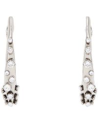 Alexander McQueen - Embellished Skull Charm Hoop Earrings - Lyst