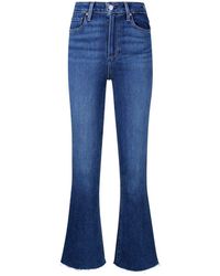 PAIGE - Flared-leg Cropped Jeans - Lyst