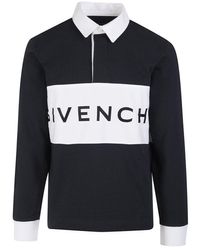 Givenchy Long Sleeve Polo In Black And White