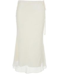 DUNST - Skirt With Knot And Sheer Hem - Lyst