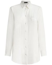 Etro - Crepe De Chine Shirt With Embroidered Pegasus - Lyst