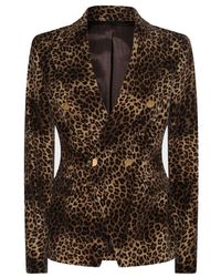 Tagliatore - Leopard Virgin Wool And Cashmere Blend Jalicya Blazer - Lyst