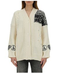 Moschino - Logo Intarsia Urban Cardigan - Lyst
