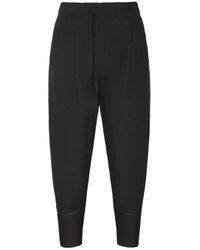 Issey Miyake - High Waist Pleated Cropped Trousers - Lyst